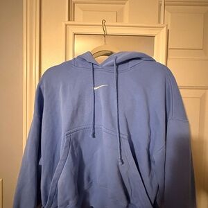 Nike Light Blue Hoodie with White Logo